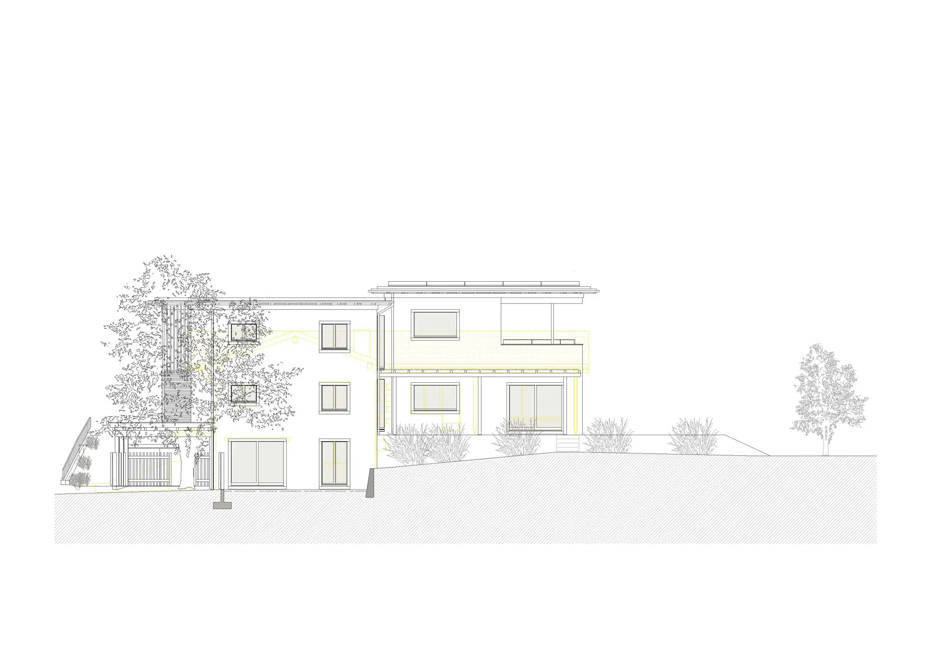 27_Umbau und Aufstockung_Wohnhaus Pfaffengasse Igis_Ansicht West